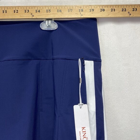 KINONA Party Pleated Golf Skort Women XXL Navy Lined Waistband Zip Pockets New - Picture 4 of 14